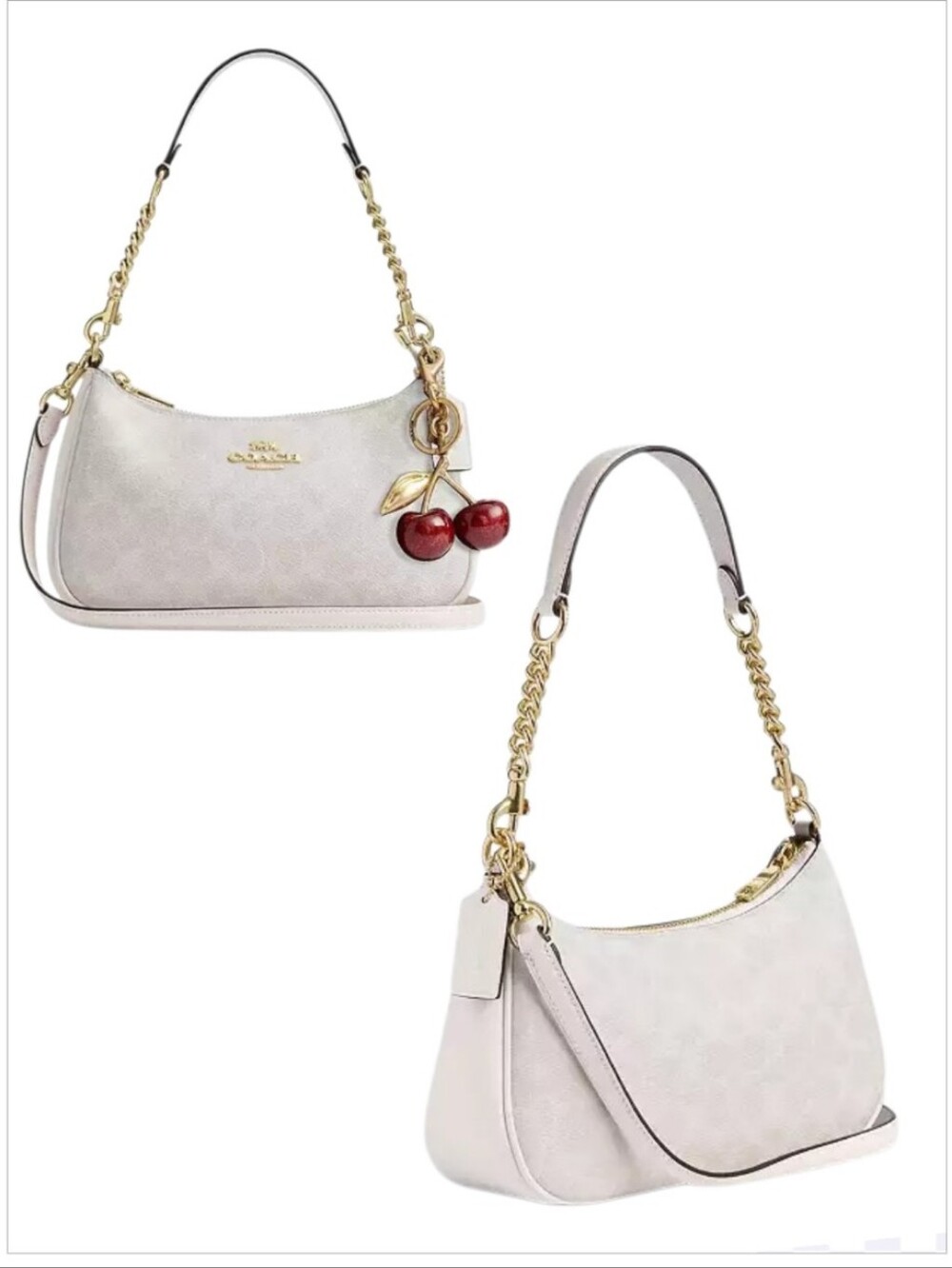 Coach Teri Shoulder Bag in Signature Canvas White Chalk Crossbody NWT - Picture 5 of 15